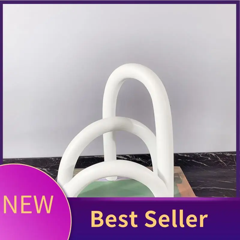 

ABLU-Modern Minimalist Geometric Art Line Arc Decor Resin Crafts Irregular Shopping Mall Living Room Desktop Ornament-White Dura