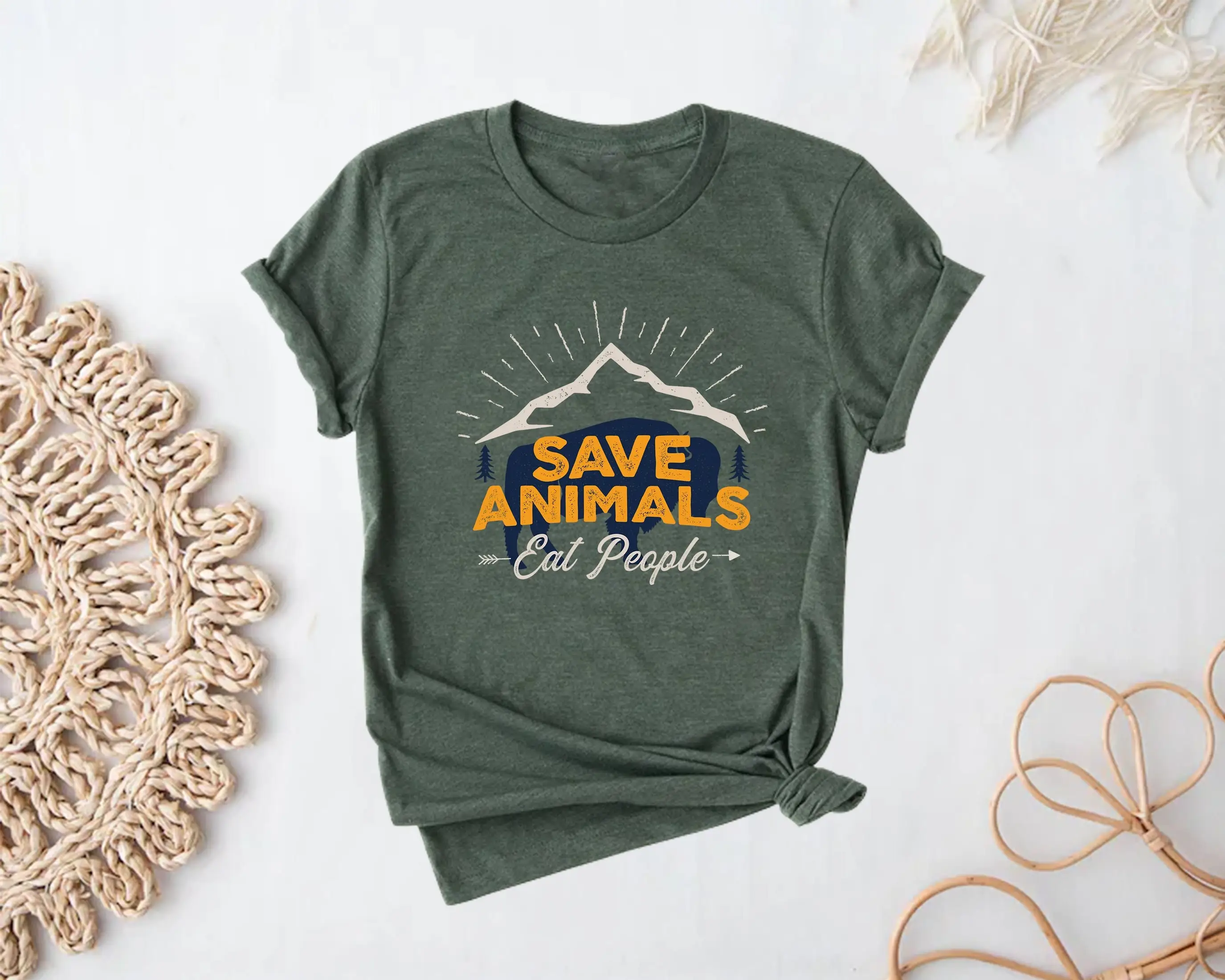 Save Animals Eat People T Shirt Funny Animal Lover Qouted Gift