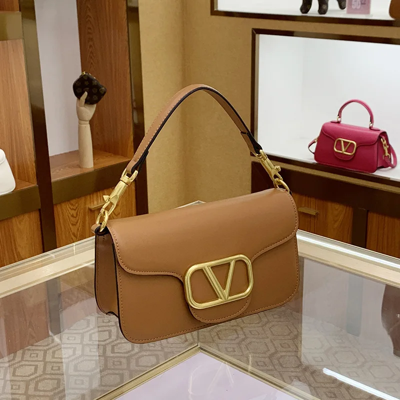 Women's Calf leather handbag chain one-shoulder crossbody bag new fashionable and versatile high-quality women's bag image 3