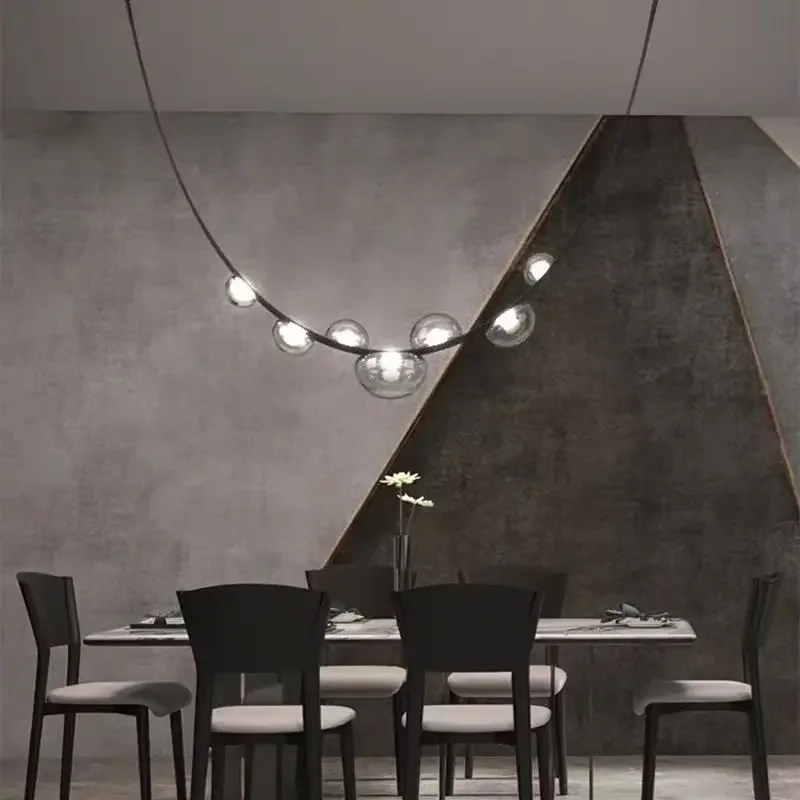 Lampe LED Suspendue en Cuir au Design Minimaliste Moderne, Luminaire Décoratif d'Nik, Idéal pour un Salon, une Villa ou un Hall