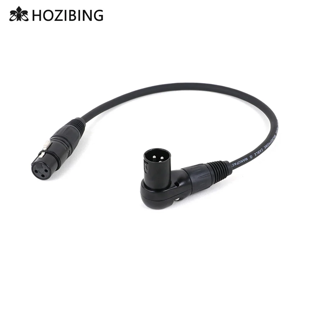 

XLR Cable Straight 3Pin XLR Female to 90-Degree 3Pin Male M/F Balanced MIC Extension Cord for Amp Speaker Audio Mixer Interface