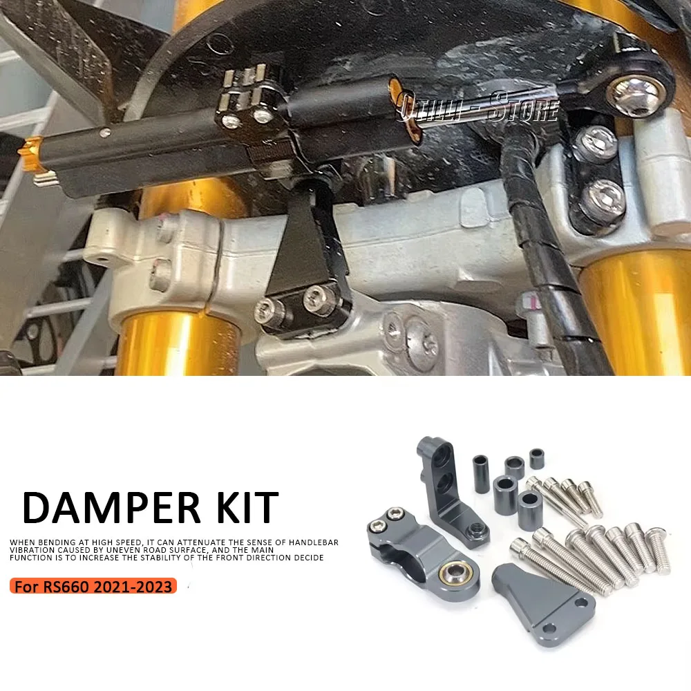 

For APRILIA RS660 RS 660 2021 2022 2023 Motorcycle Aluminum Damper Steering Stabilize Safety Control Bracket rs660 rs 660