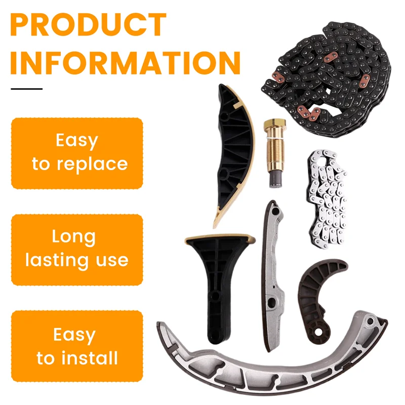 -A14E 6649970000 طقم سلسلة توقيت السيارة 8 قطع لـ SSANGYONG ACTYON SPORTS. ريكستون، أكتيون، كيرون 2.0 لتر D20، D27