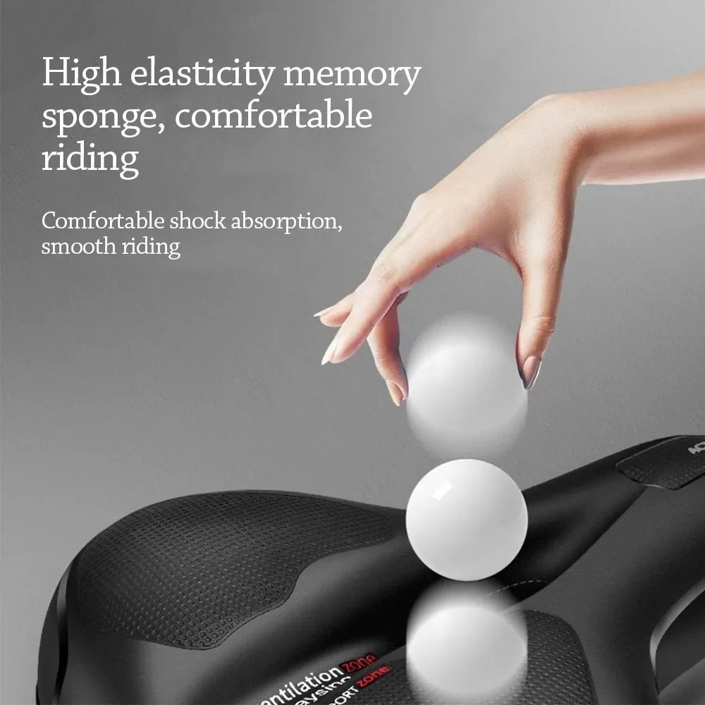 Black Bicycle Saddle Spring Shock-Absorbing Big Butt Design Big Butt Saddle Breathable Hollow MTB Saddle Bicycle Accessories