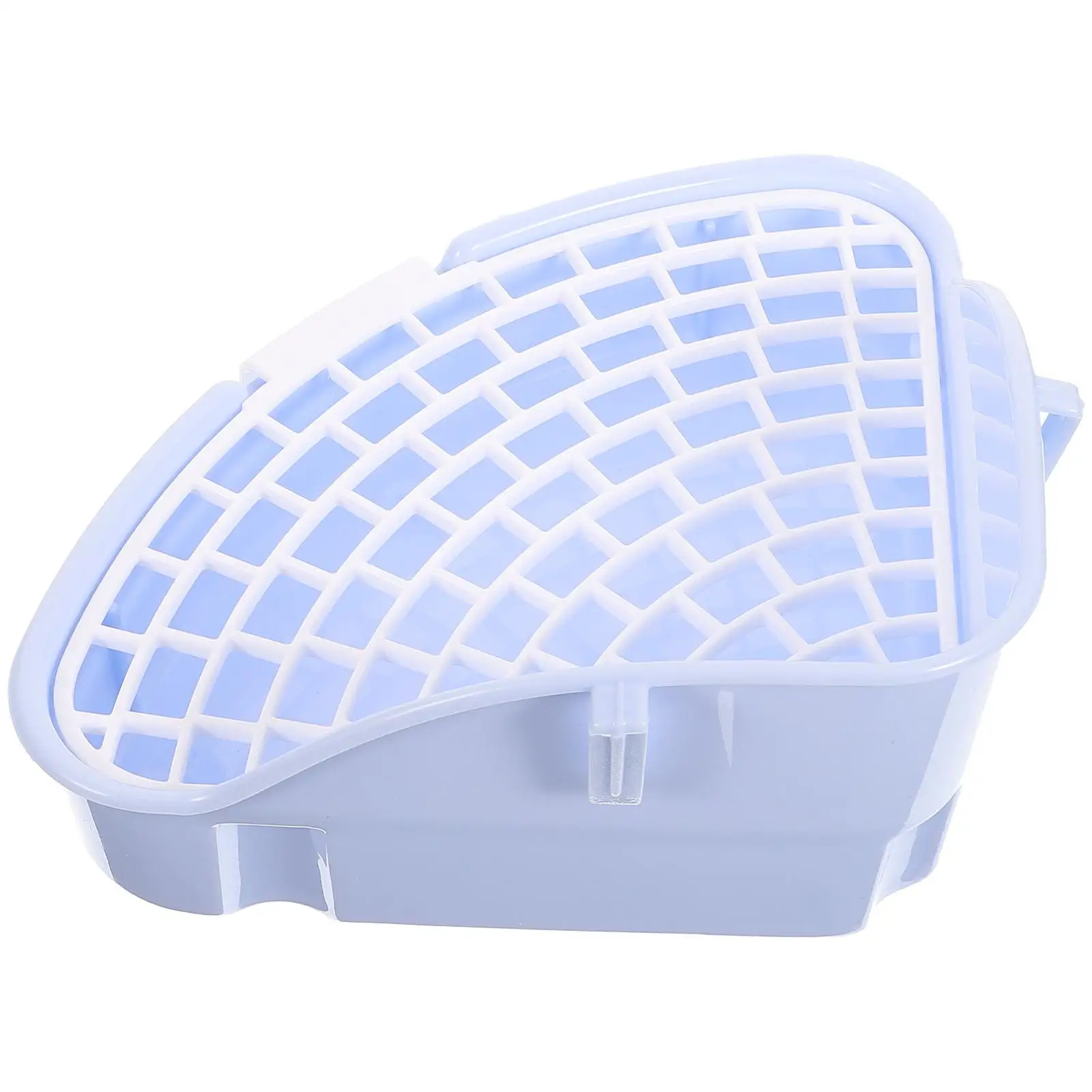 

Pet Toilet Rabbit Potty Large Triangle Blue Plastic Fixed Anti Slip Bottom Net High Fence Suitable Rabbits Guinea Pigs