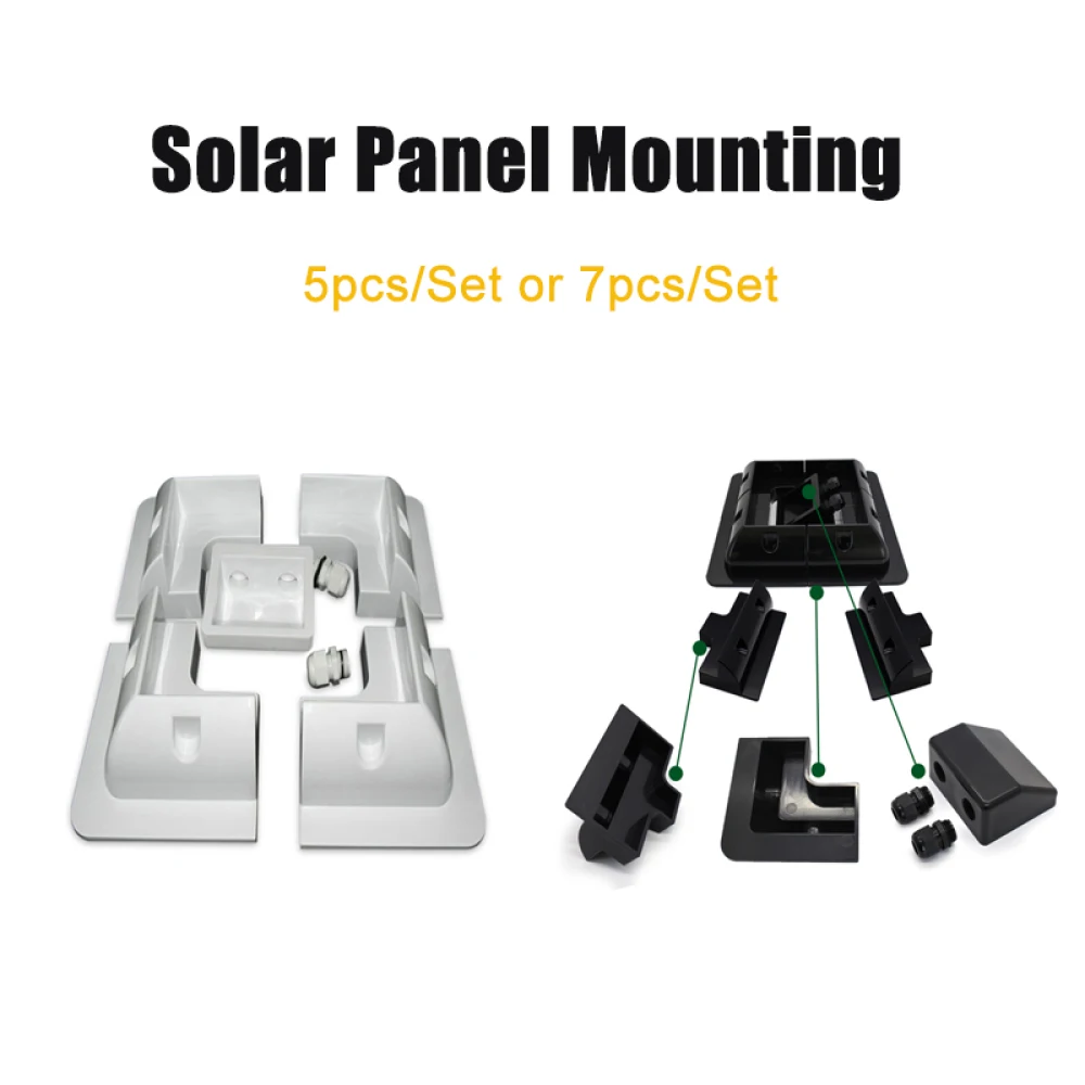 5/7pcs ABS Solar Panel Mounting Bracket Set UV Resistance Campervan Roof Mount for Solar Stand Bracket Black/White