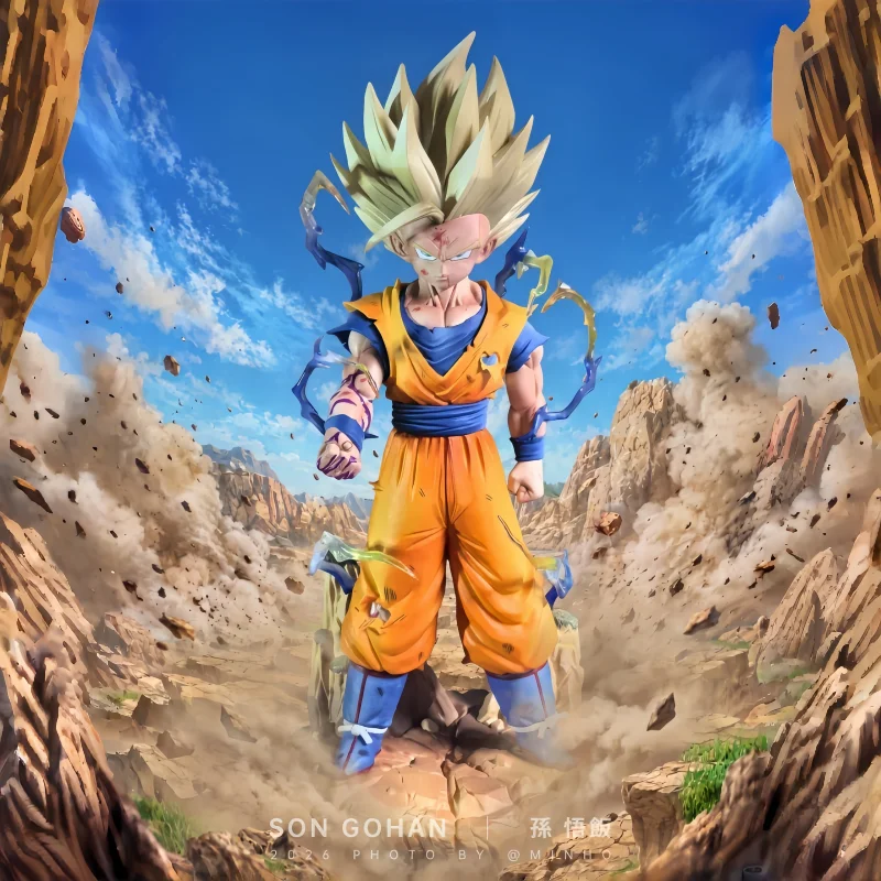Nueva Figura de Acción de Son Gohan Super Saiyan de Dragon Ball Z con Brazos Intercambiables, 25.5cm, PVC, Detallada, Coleccionable, Regalo de Anime