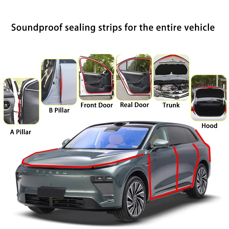 Sealing Strip for EXEED ET ES RX TX txl rx lx VX  Door Seal Soundproof Kit Rubber Weather Strip Wind Noise Reduction Kit Trunk