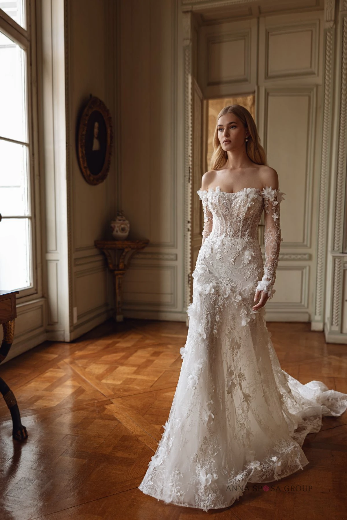 Свадебное платье Русалка Кружева с длинным рукавом Белый корсет Vestido De Novia Elegante 2025 Vintage Vestidos Alta Costura Robe De Mariage