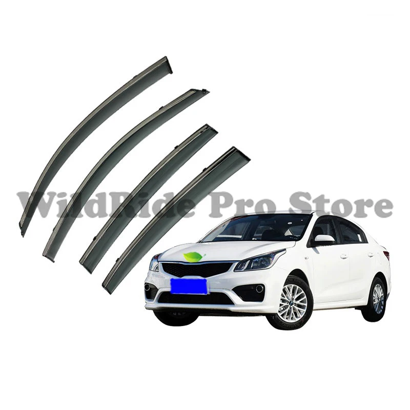 

1 комплект для KIA K2 Sedan Rio Sedan, дверной дождевик, оконный вентиляционный козырек, автомобильные ветровые дефлекторы