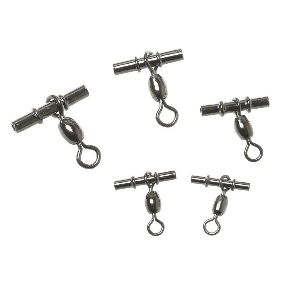 10pcs/set Hot Splitter Fishing Accessories 3 Way Connect Tube Fishing Swivels Sleeves Rolling Swivel Cross-line Brass Head