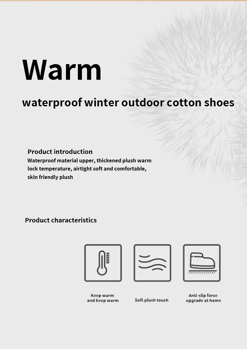 Damen-Fersenbedeckungs-Fleece-Hausschuhe, herunterlaufende Stoffschuhe, rutschfeste Winter-Hausschuhe mit weicher Sohle für den Heim- und Außenbereich – Detail 4