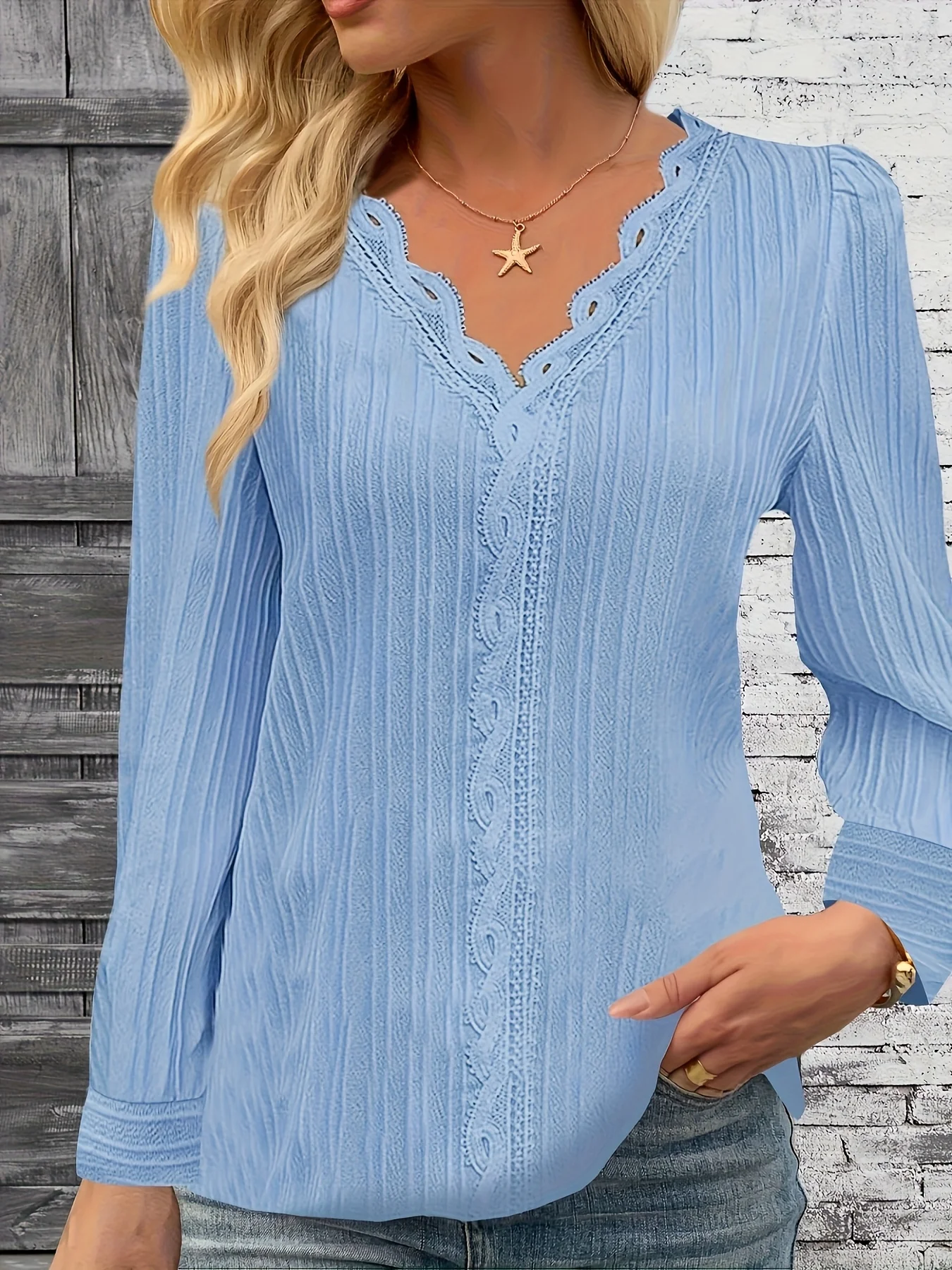Temperament Los damesoverhemd Mode Casual blouse Elegant damesoverhemd met lange mouwen Vakantie weekendtop