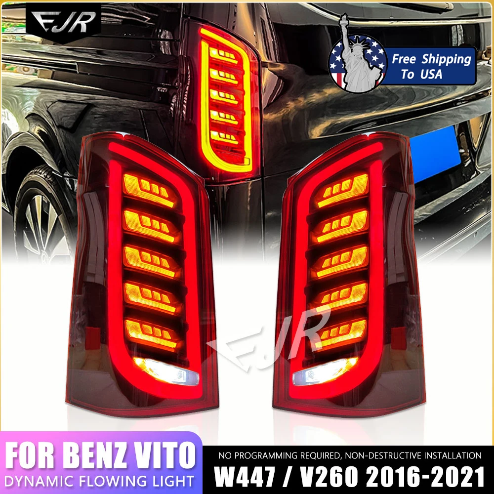 EJR Car Lights for Mercedes Benz VITO V Class 2016-2021 Taillight Assembly Retrofit LED Rear Tail Lights W447 V260 V250 V220