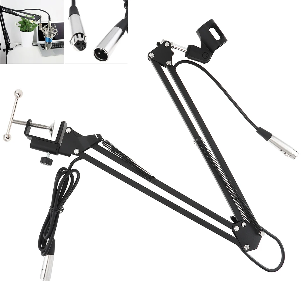 

CY-35 Adjustable 31.5"/80cm Studio Recording Microphone Arm Stand with Microphone Clip+Table Mounting Clamp+2.5m XRL Audio Cable