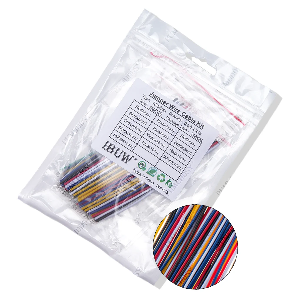 

130 шт., 24AWG, комплект соединительных проводов для макетной платы, луженый кабель для пайки печатной платы, гибкий электронный провод из ПВХ, 5 см, 8 см, 10 см, 6 цветов