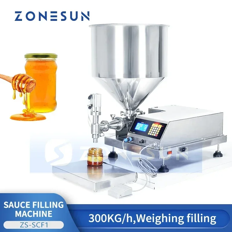 

Zonesun ZS-SCF1 Sauce Filling Machine Thick Paste Filling Machine Pasta Filler Peanut Butter Filling Equipment