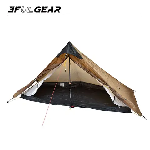 2026 New Version Waterproof ZIP 3F LANSHAN 1 T Door/ J Door Open 1Person NO-SEE-UM 3 And 4 Season Tent