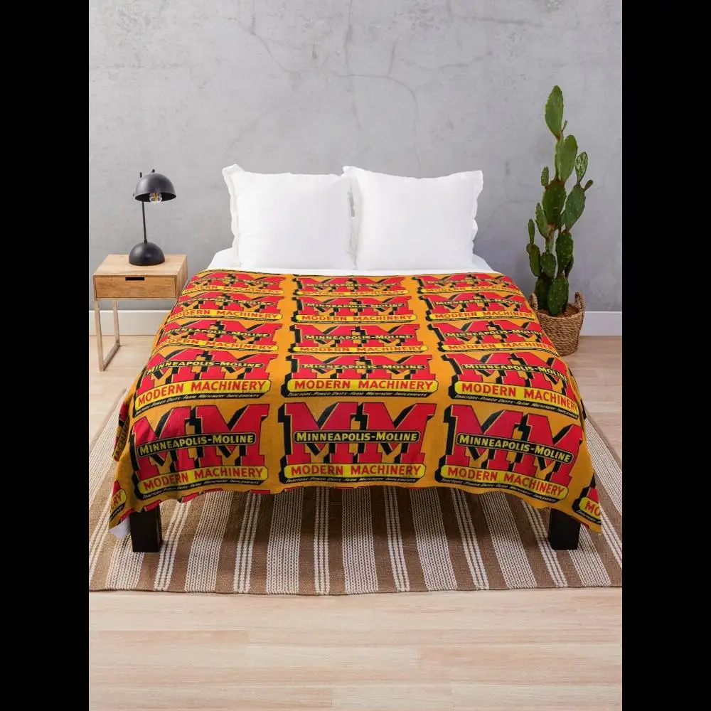 

Minneapolis Moline Modern Machinery Throw Blanket Soft Cozy Plaid Design for Home Decor Living Room Sofa Bed Throws