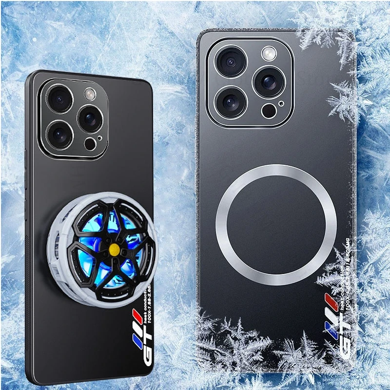 

For iPhone 16e 15 Pro Max Cooling Heat Dissipation Magnetic Heavy Duty Case For APPLE 14 13 12 Pro Max Copper Alloy Armor Cover