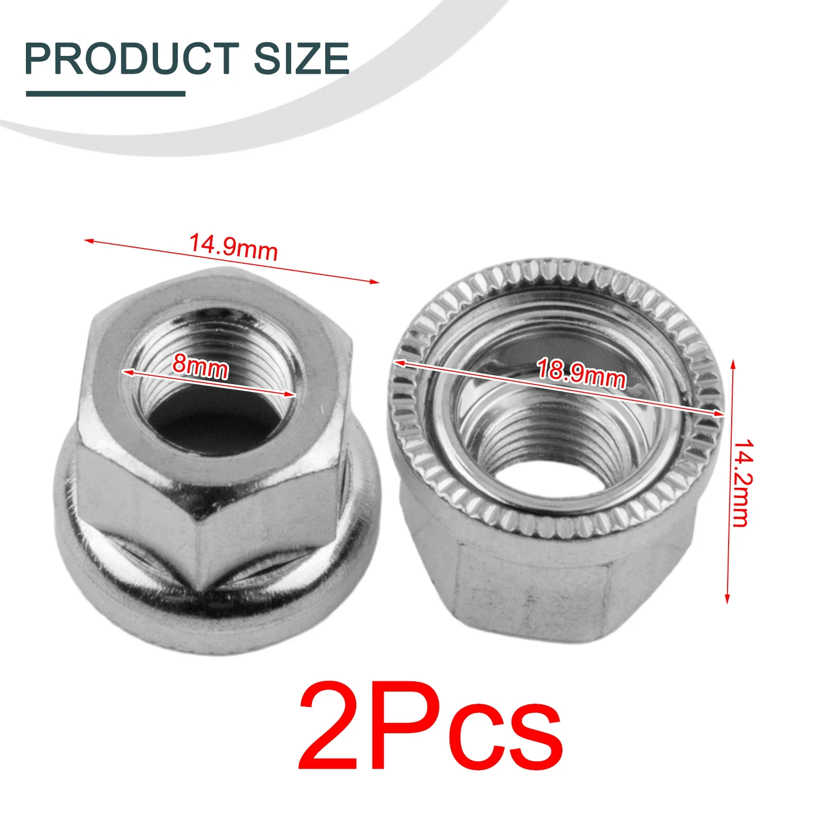 2PCS M9 M10 3/8 Bicycle Hub Nut Screws Rear Axle Nut Flange Front Wheel Screw Anti-skid Front Axle Nut Bicycle Accessories Parts