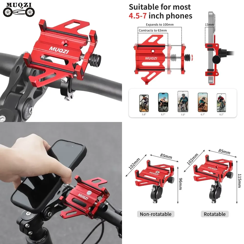 

Bike Phone Holder Universal Motorcycle Electric Bicycle Handlebar Phone Stand 4.5-7 Inch Aluminum Phone Mount