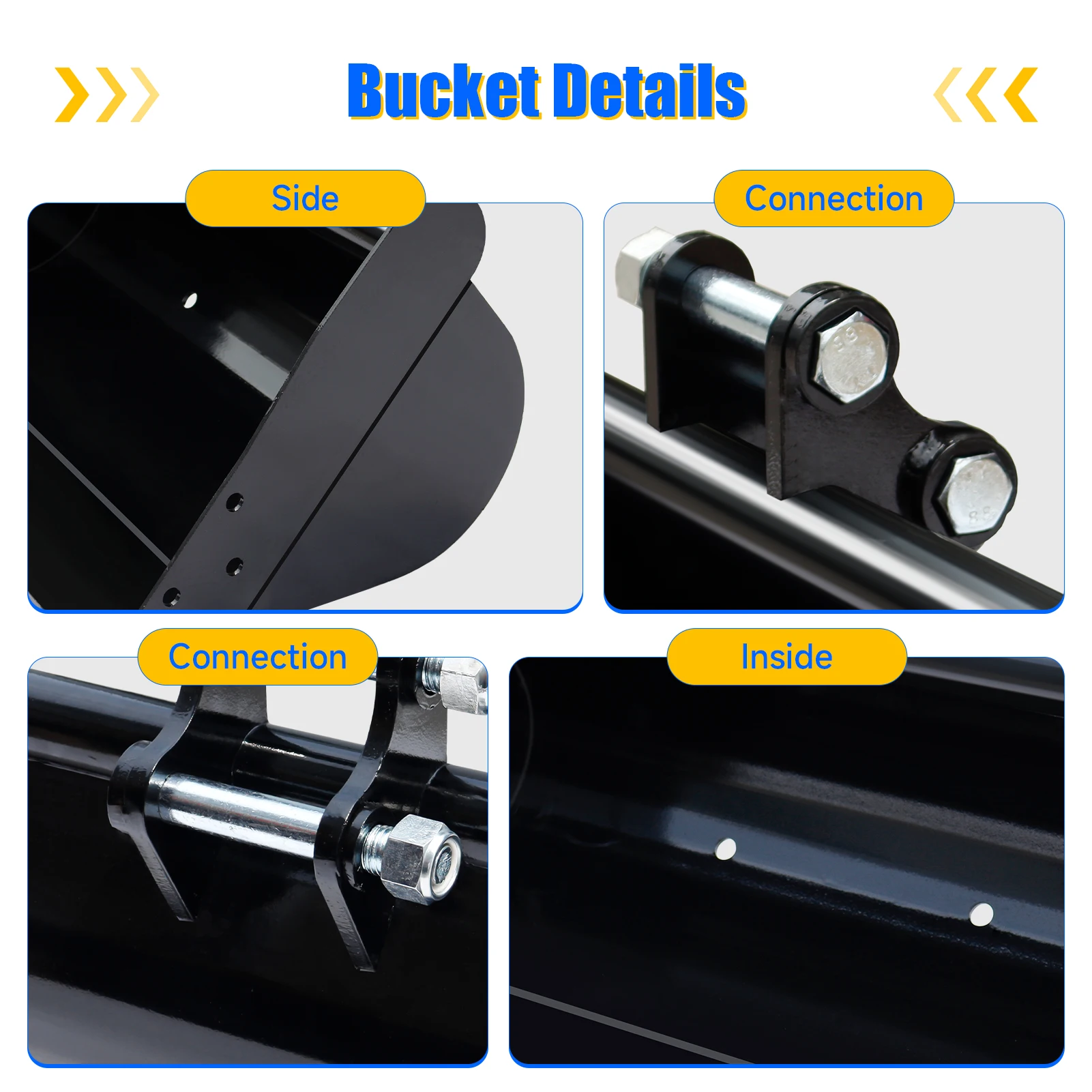 USA Stock 500mm Flat Plain Bucket Attachment No Tooth Bucket w magazynie dla 1-tonowa minikoparki Small Digger
