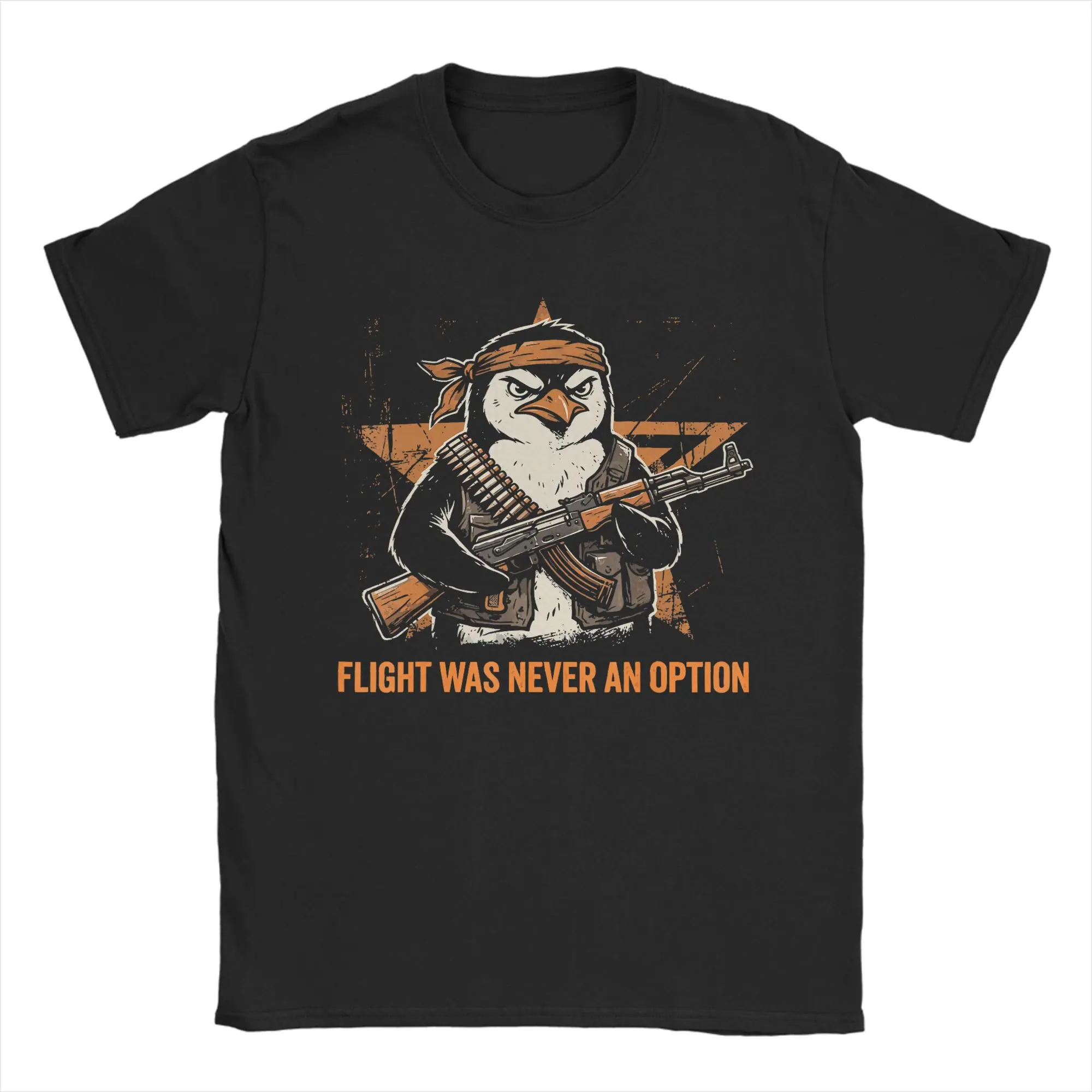 Flight was Never an Option Tactical Penguin Funny Bird Joke T-Shirt Beach  Vintage T Shirts Cotton Hip Hop Tshirt For Men Tops