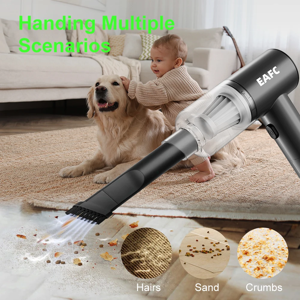 3 in 1 Multi-function Car Wireless Electric Vacuum Cleaner Motor Electric Turbo Blower 6000PA Strong Suction Vacuum Pumping