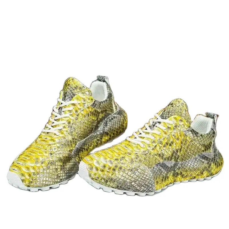 BATMO 2024 new arrival Fashion snake skin causal shoes men,male Genuine leather SNEAKERS  PDD418