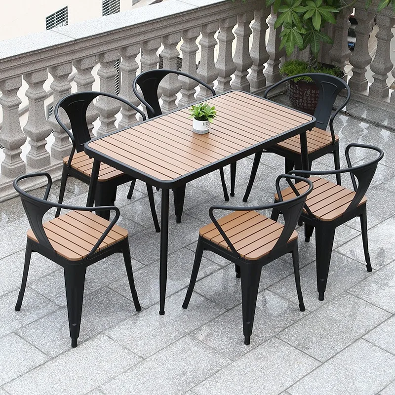 Outdoor tables and chairs waterproof and sunscreen outdoor courtyard tables and chairs open-air balcony courtyard table