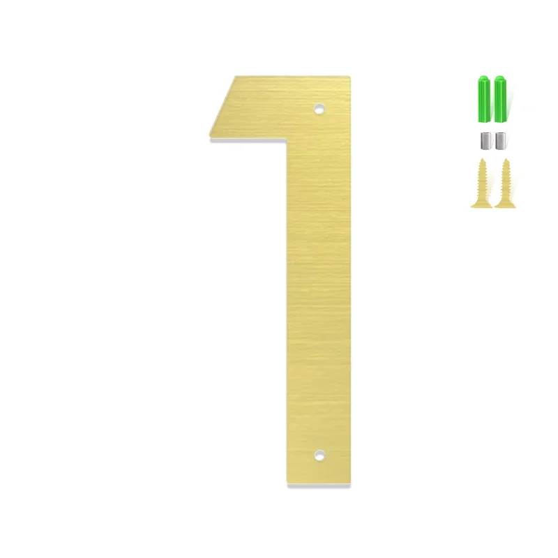 

golden color stainless steel home family wall gate decoration room house number mailbox street metal sign plates plaques