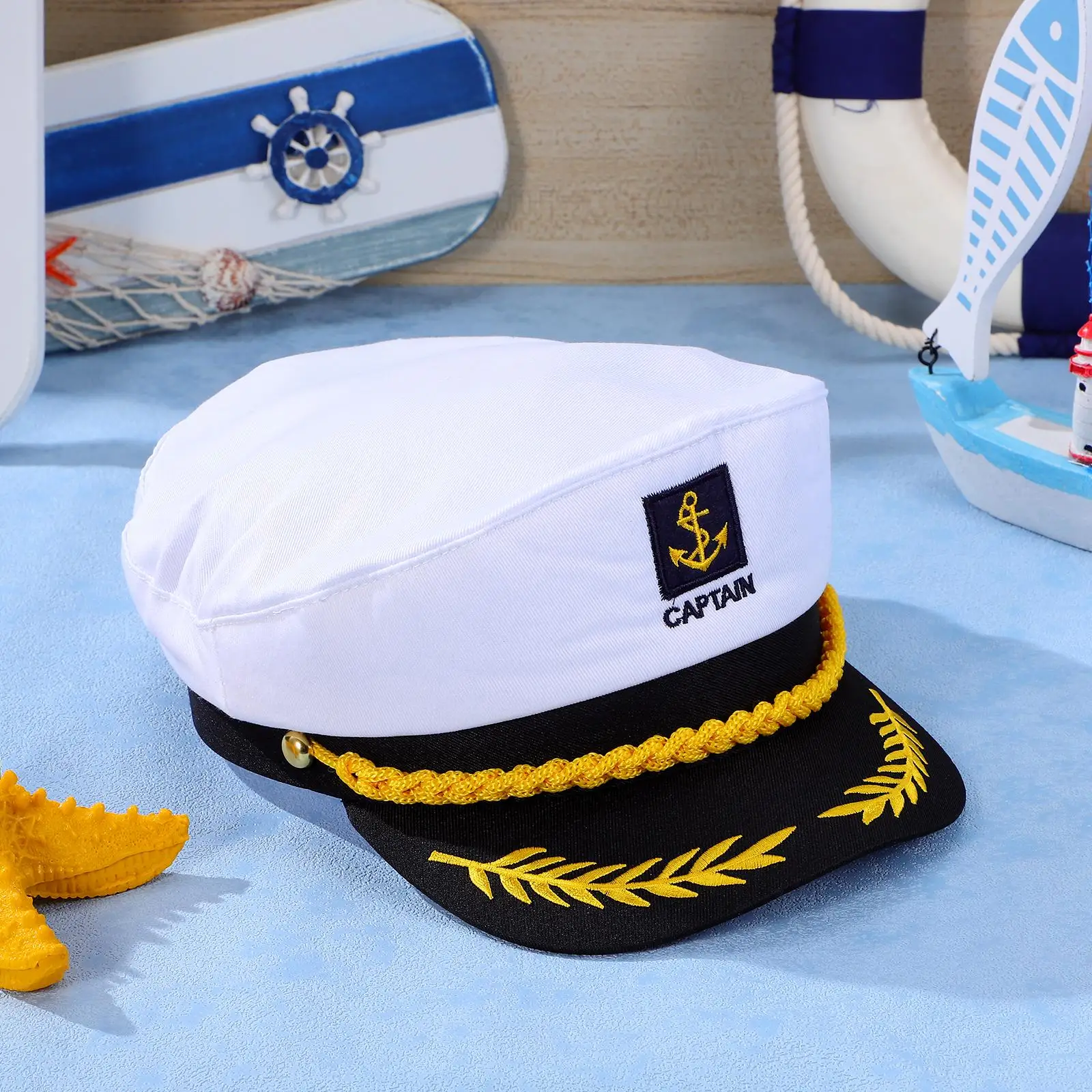 Adult Yacht Boat Ship Sailor Captain Costume Hat Navy Marine Admiral party hat cosplay costume