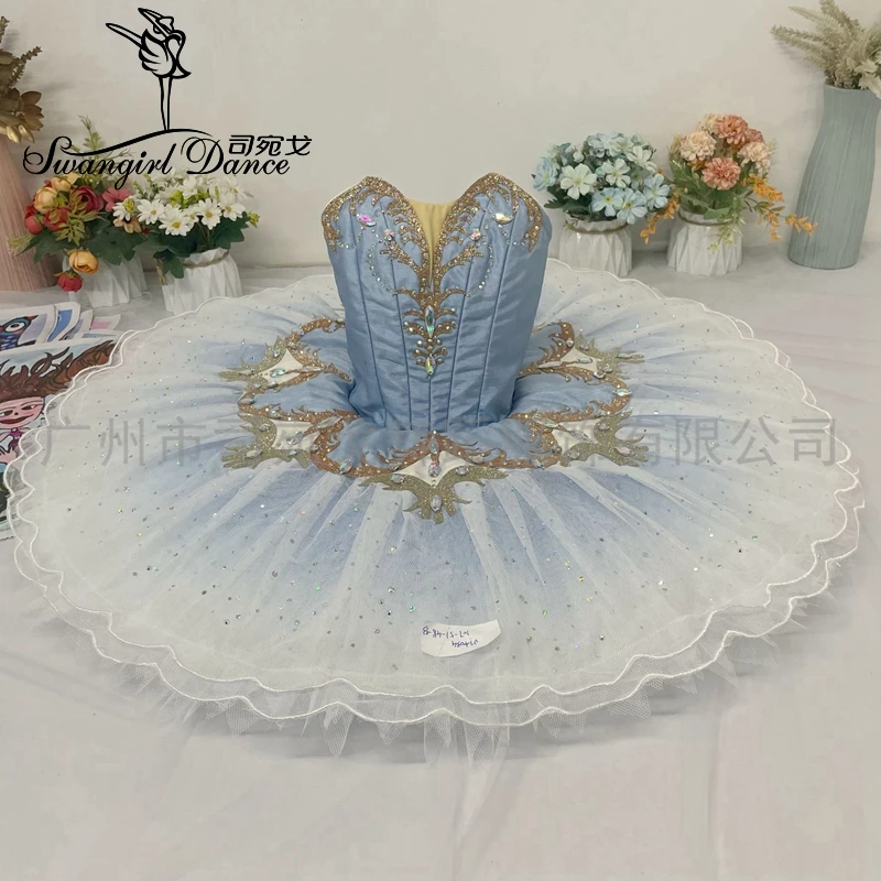 Blue gradient Ballet tutu CustomMade blue bird variation Prfessional Pancake Tutu BT4034