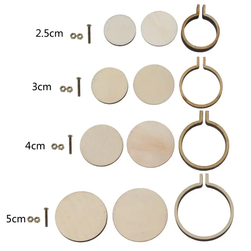 DIY Wooden for Cross Stitch Hoop Mini Ring Embroidery Circle Sewing Kit Frame Cr