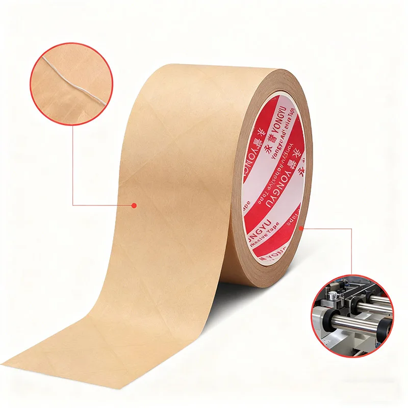 custom.Custom Waterproof Kraft Paper Adhesive Packing Tape Laminated Writable Single Sided Sealing Tape Carton Package