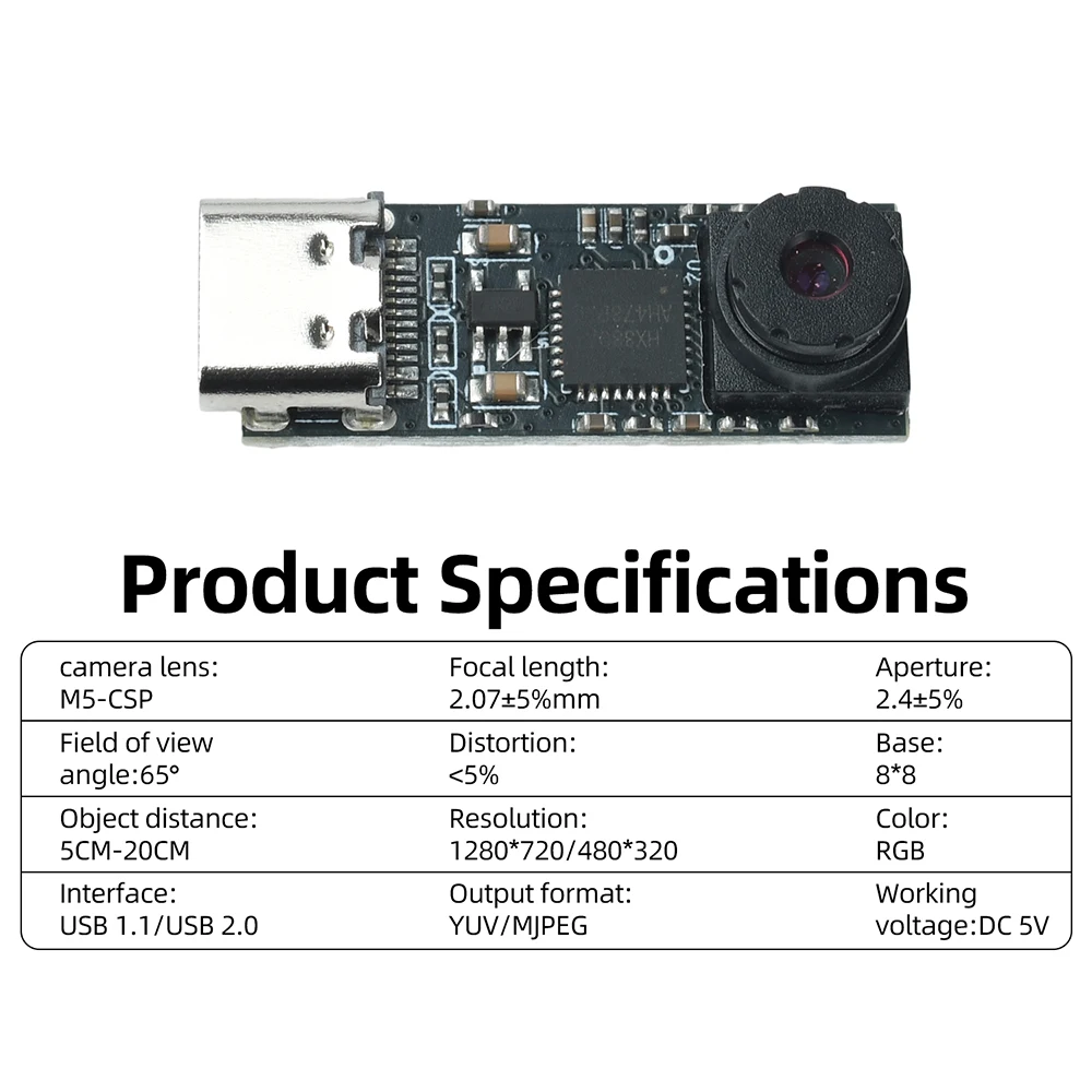 MINI USB Typ-C Kameramodul für ESP32S3 Win 10 11 Android 720P 1280*720 1MP 65 Grad für ESP32-S3 Entwicklungsboard – Detail 6