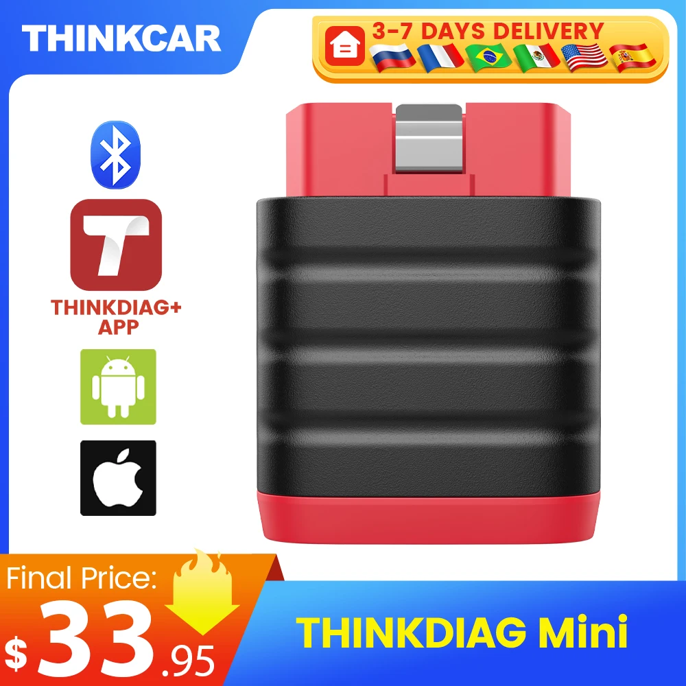 THINKCAR THINKDIAG Mini OBD2 Scanner Todos los coches completo sistema de diagnóstico gratuito de por vida, obd 2 herramientas de diagnóstico para