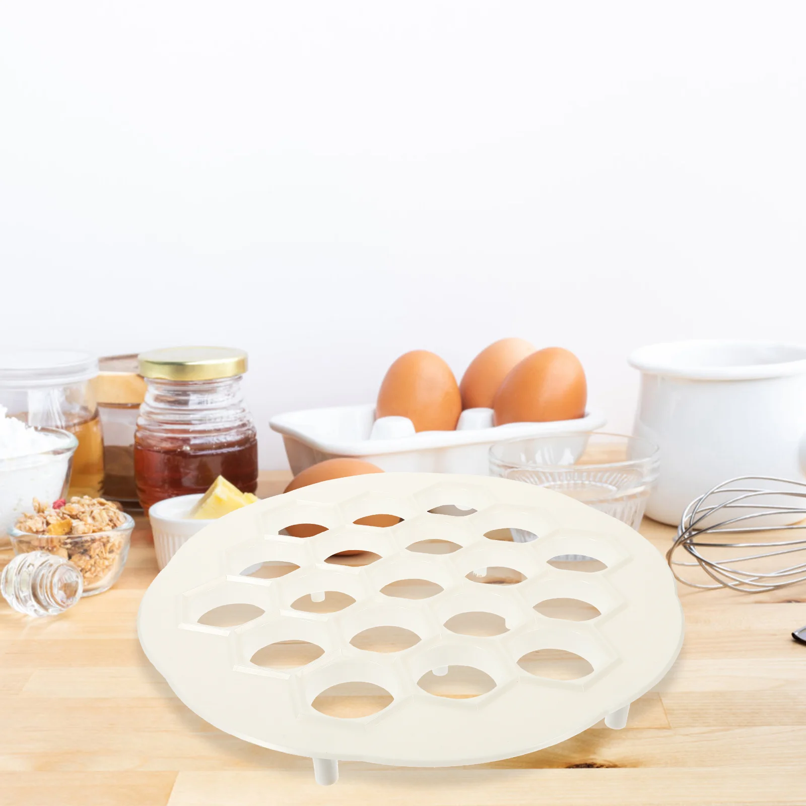 مجموعة واحدة من قالب الزلابية مكونة من 19 فتحة من مادة ممتازة وملصقات وعاء محلية الصنع رافيولي سهلة الغسيل ومقبض مريح #6