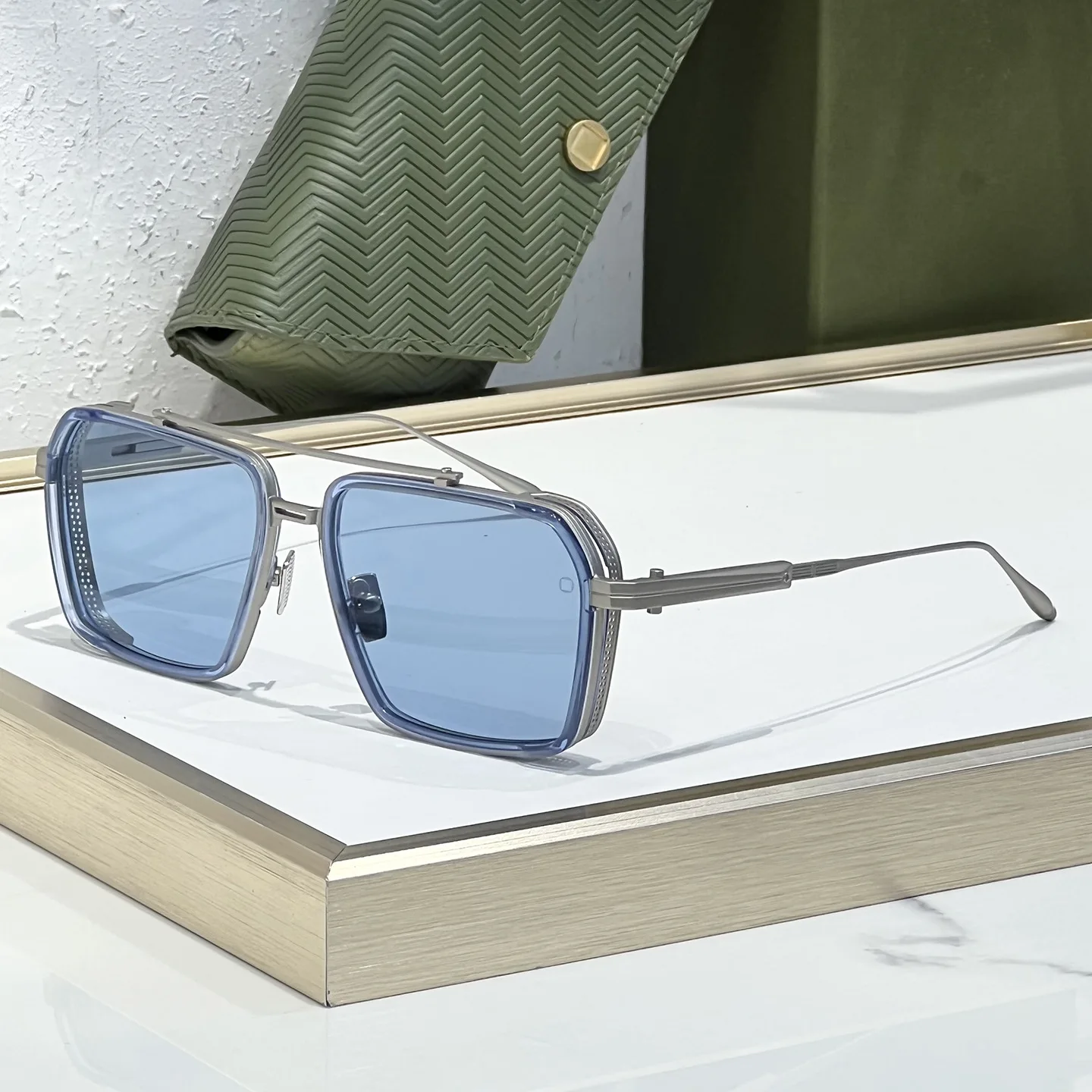 AKS-510-Unisex Sunglasses-Double Bridge-Minimalist Design-Modern Elegance-UV400 Protection-Belight Optical