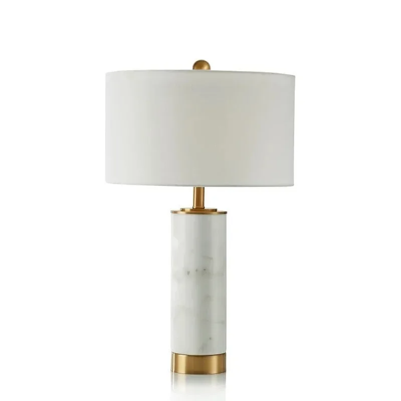 Modern minimalist creative marble table lamp American desk bedside table hardware decorative lamp
