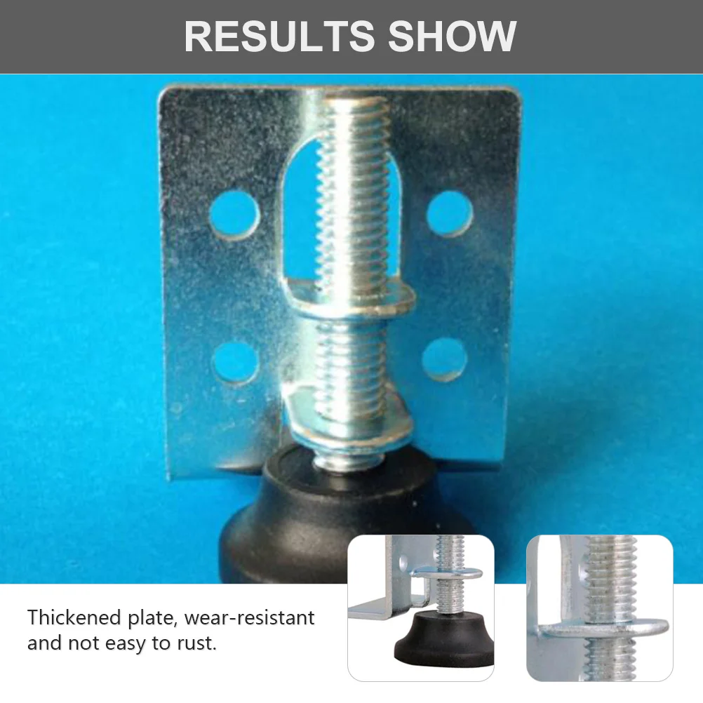 

8Pcs Furniture Leveler Adjustable Screw Leveler Galvanized Antirust Durable Support for Wardrobe Cabinets Bookcases