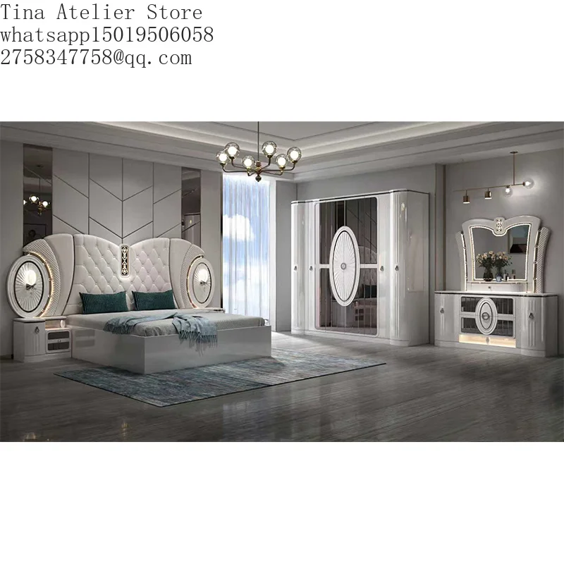 Complet  Bedroom Furniture Set king Size Bed Room Wooden Frame Double Turkish Modern Home Bedroom Sets