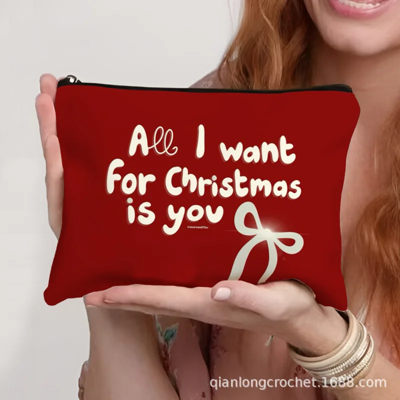 Christmas Hot-selling Trendy Makeup Bags, Snowman Printed Pencil Cases, and Storage Bags Can Be Customized Makeup Pouch