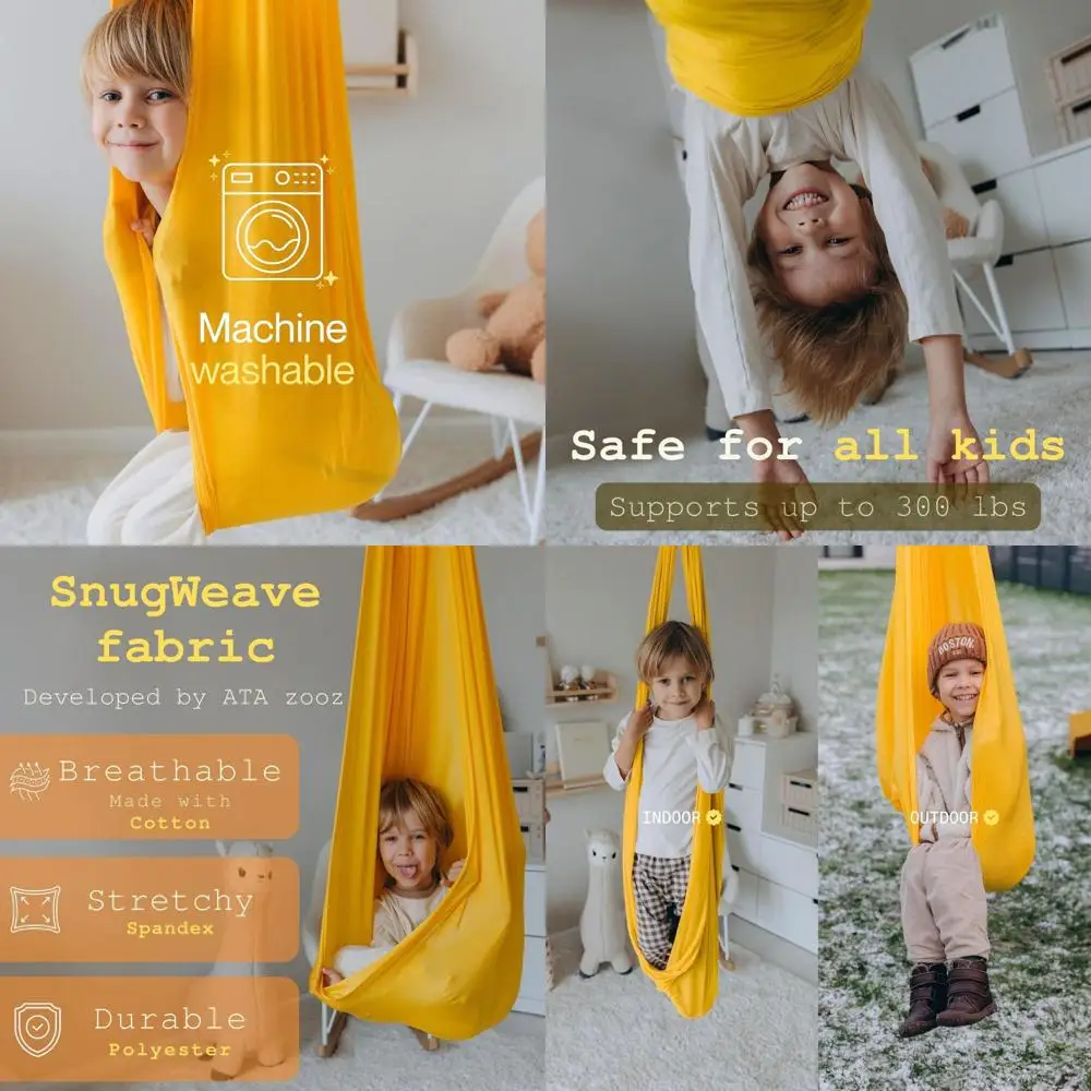 

Сенсорные качели для детей и взрослых (до 136 кг) для использования в помещении и на улице — идеально подходят для успокоения, создания ощущения объятия, при СДВГ, аутизме и для тех, кто нуждается в сенсорной стимуляции.