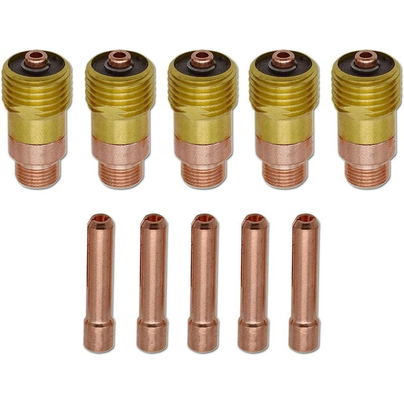 20Pcs TIG Stubby Gas Lens 17GL332 10N24S 3/32 & TIG Collet Kit For DB SR WP 17 18 26 Tig Welding Torch Weld Consumables