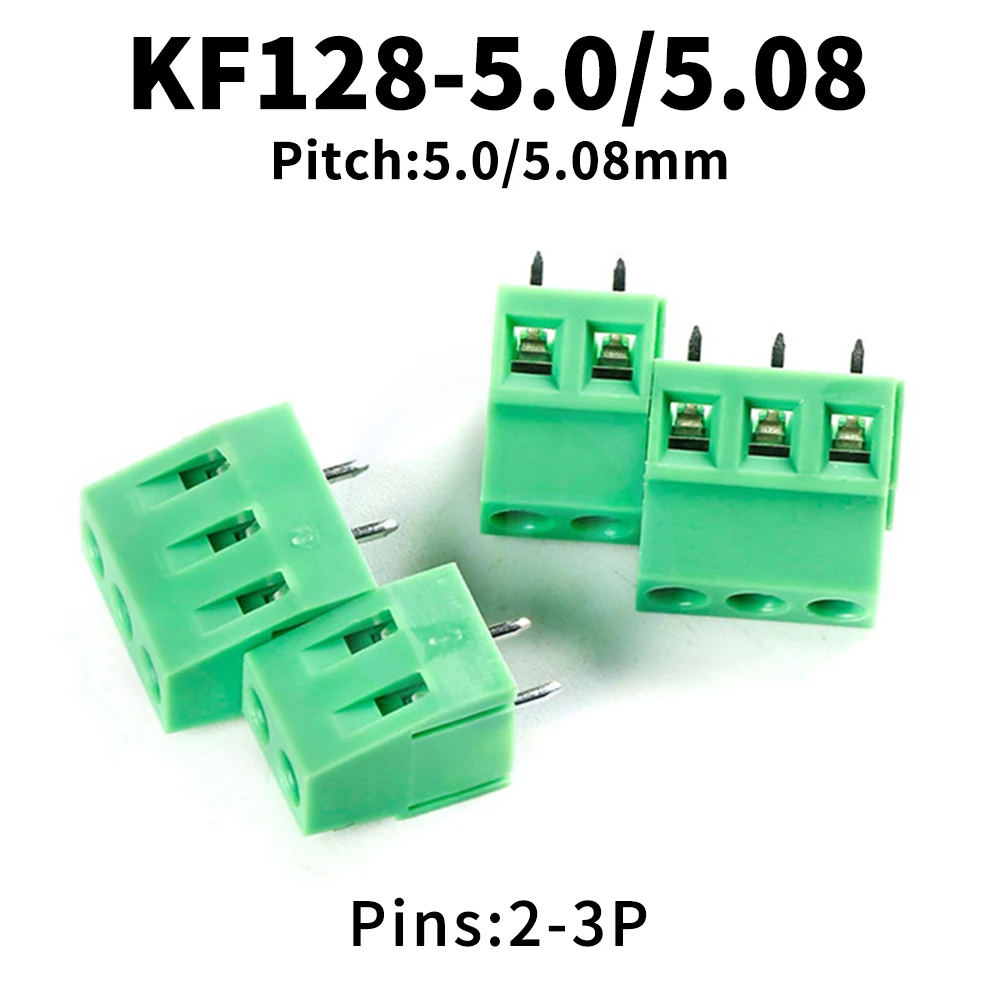 (10 pcs) KF128 5.0mm 5.08mm Straight Plug 300V 10A 5.0 / 5.08 Pitch Screw Type PCB Terminal Block Splicable 2-3Pin JM128