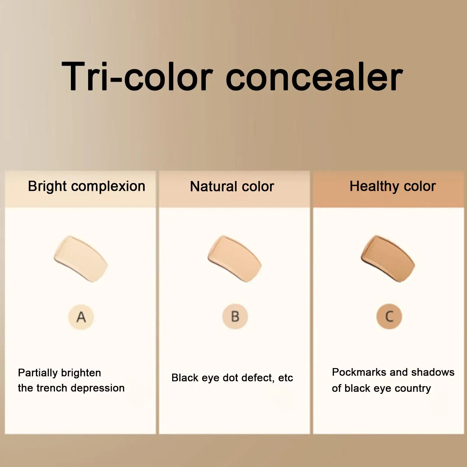 3 colors Concealer Palette Cream Texture Covers Acne Marks Dark Circles Multifunction Face Makeup