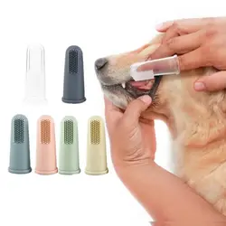 Children's Pet Silicone Finger Brush Dog Cat Oral Toothbrush Cleaning Supplies Brush Soft Hhair Massage To Soothe Gums