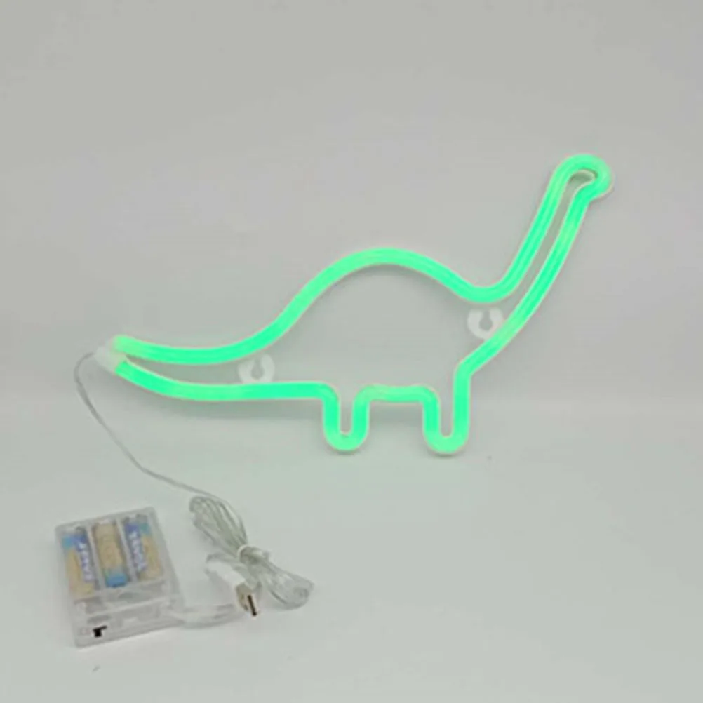 

Dinosaur Night Light LED Sign Bedroom Green Neon Decorative Modeling Lamp Hanging